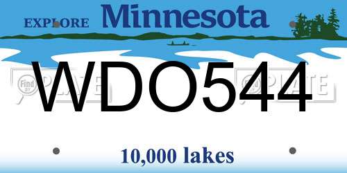 WDO544 Minnesota License Plate