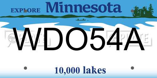 WDO54A Minnesota License Plate