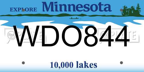 WDO844 Minnesota License Plate