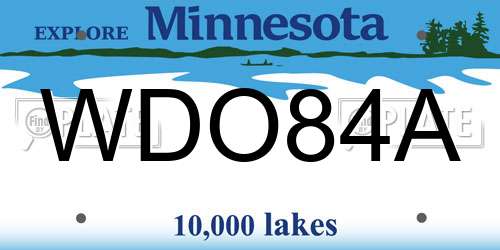 WDO84A Minnesota License Plate