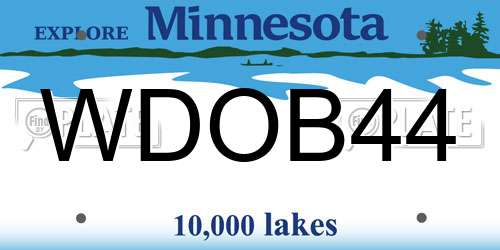 WDOB44 Minnesota License Plate