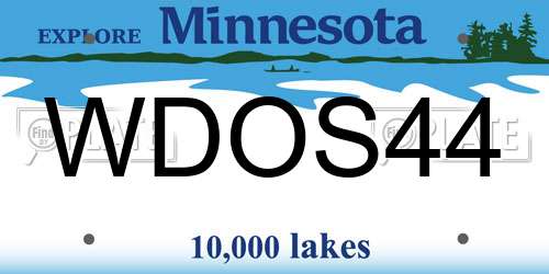 WDOS44 Minnesota License Plate