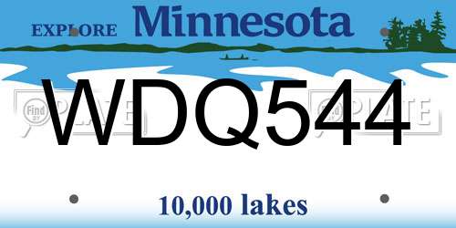 WDQ544 Minnesota License Plate