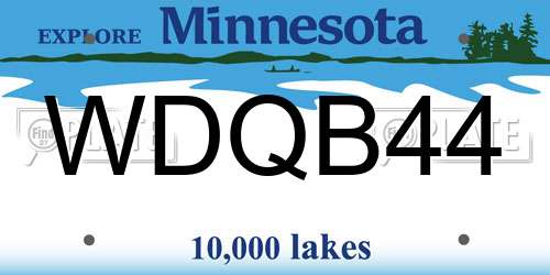 WDQB44 Minnesota License Plate