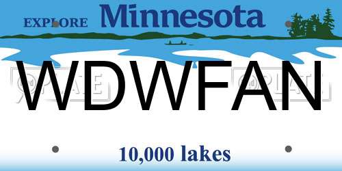 WDWFAN Minnesota License Plate