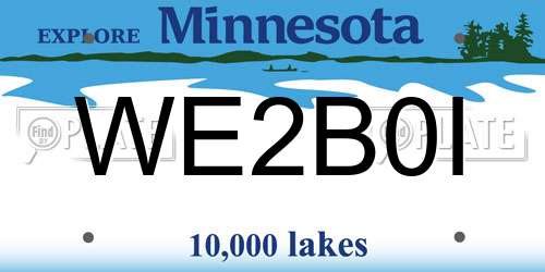WE2B0I Minnesota License Plate
