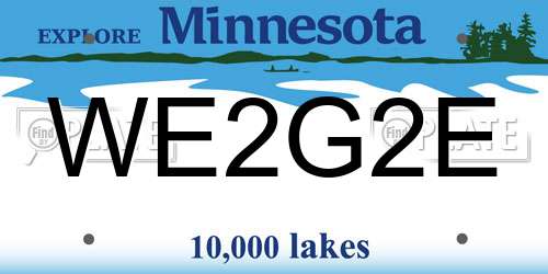 WE2G2E Minnesota License Plate