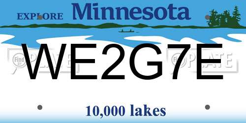WE2G7E Minnesota License Plate