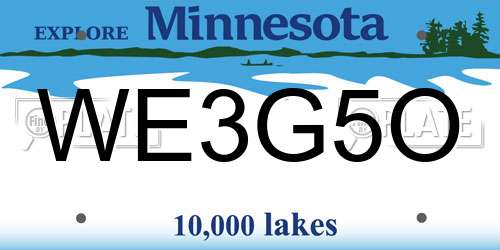 WE3G5O Minnesota License Plate