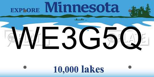 WE3G5Q Minnesota License Plate