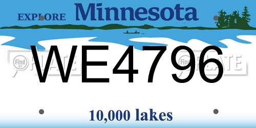 WE4796 Minnesota License Plate