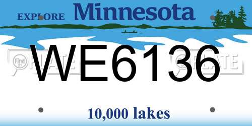 WE6136 Minnesota License Plate