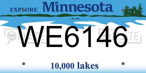 WE6146 Minnesota License Plate