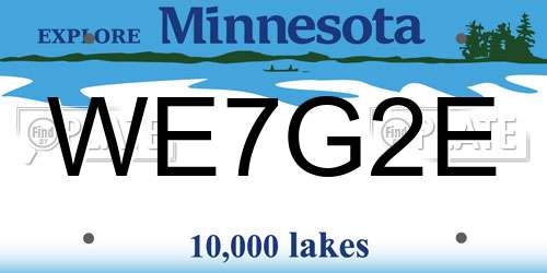 WE7G2E Minnesota License Plate