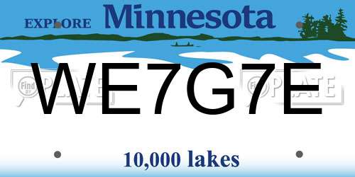 WE7G7E Minnesota License Plate