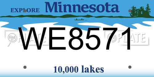 WE8571 Minnesota License Plate