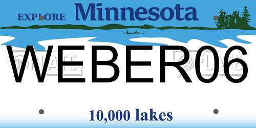 WEBER06 Minnesota License Plate
