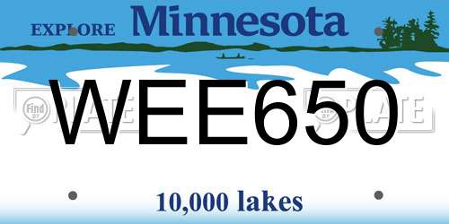 WEE650 Minnesota License Plate