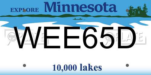 WEE65D Minnesota License Plate