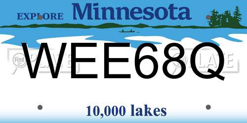 WEE68Q Minnesota License Plate