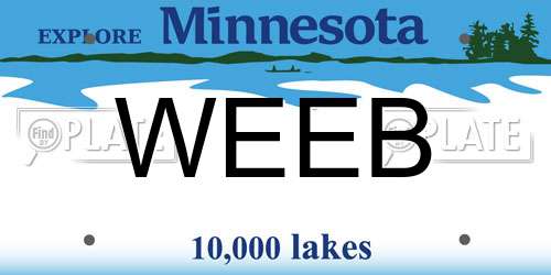WEEB Minnesota License Plate