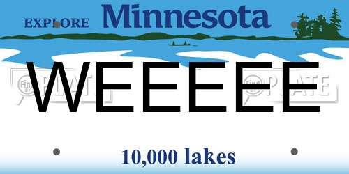 WEEEEE Minnesota License Plate
