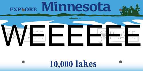 WEEEEEE Minnesota License Plate
