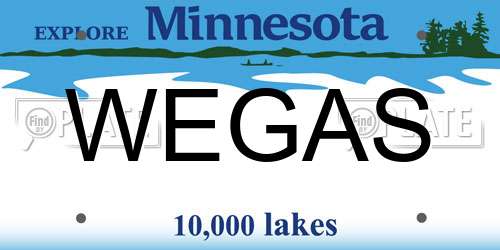 WEGAS Minnesota License Plate