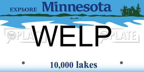WELP Minnesota License Plate