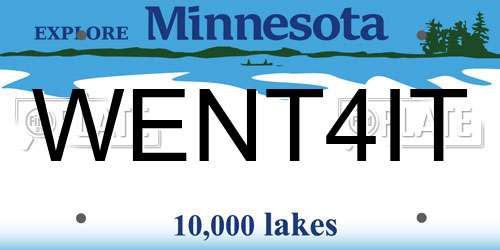 WENT4IT Minnesota License Plate