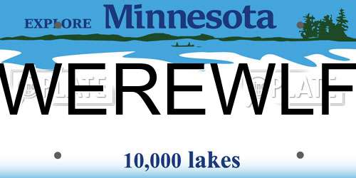 WEREWLF Minnesota License Plate