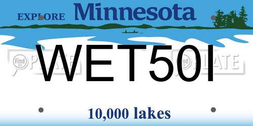 WET50I Minnesota License Plate