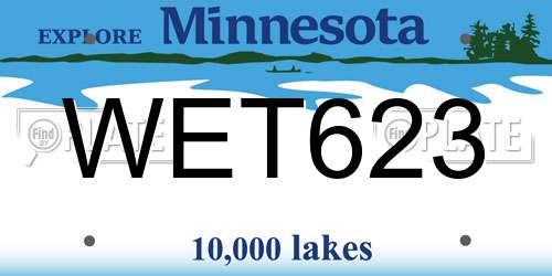 WET623 Minnesota License Plate