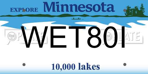 WET80I Minnesota License Plate