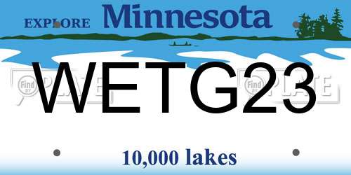 WETG23 Minnesota License Plate