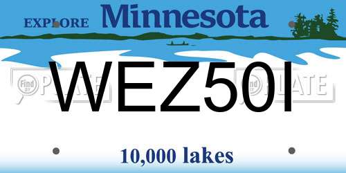 WEZ50I Minnesota License Plate