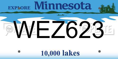 WEZ623 Minnesota License Plate