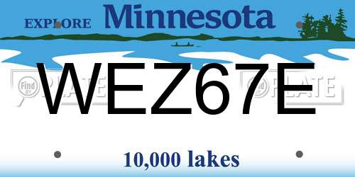 WEZ67E Minnesota License Plate