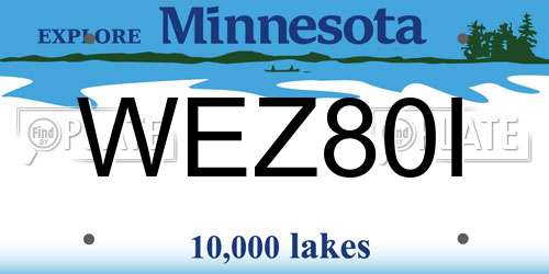 WEZ80I Minnesota License Plate