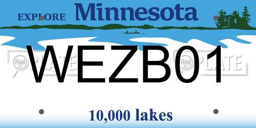 WEZB01 Minnesota License Plate