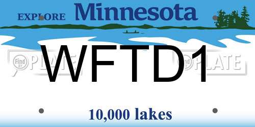 WFTD1 Minnesota License Plate