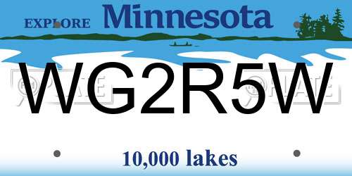 WG2R5W Minnesota License Plate