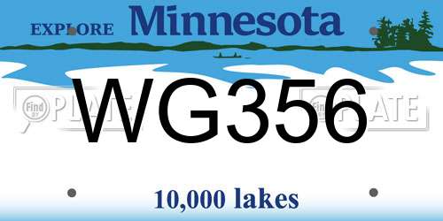WG356 Minnesota License Plate