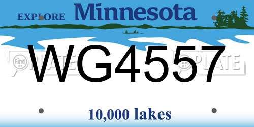 WG4557 Minnesota License Plate