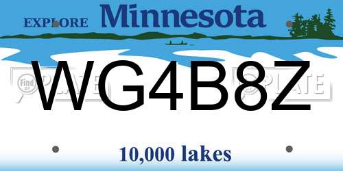 WG4B8Z Minnesota License Plate