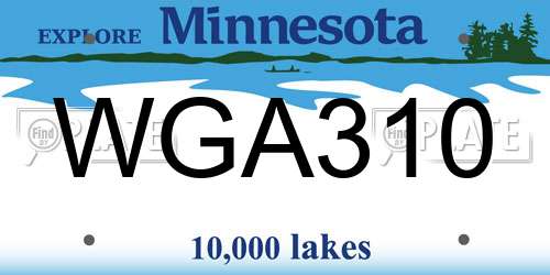 WGA310 Minnesota License Plate