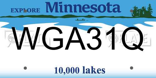 WGA31Q Minnesota License Plate