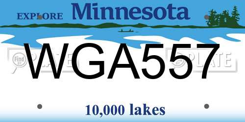 WGA557 Minnesota License Plate
