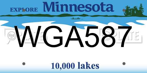 WGA587 Minnesota License Plate