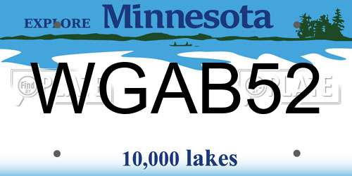 WGAB52 Minnesota License Plate